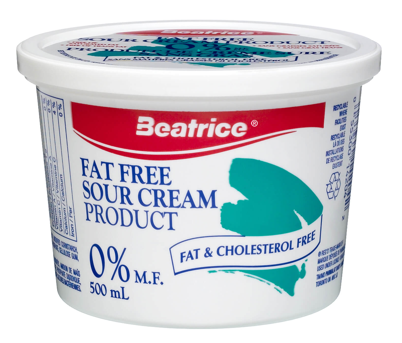 Fat Free Sour Cream 500mL1 